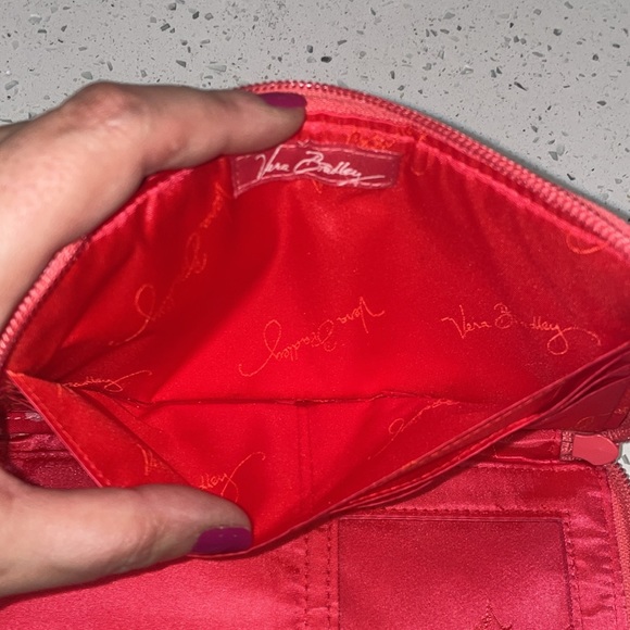 Like New Vera Bradley wristlet wallet~ org, pink, olive grn, gold, cream floral - Picture 6 of 10